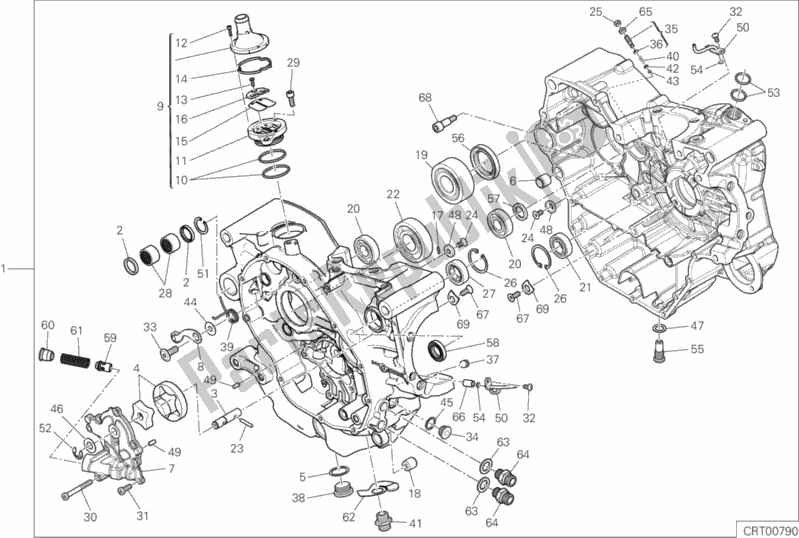 All parts for the 09a - Half-crankcases Pair of the Ducati Scrambler 1100 Sport PRO 2020